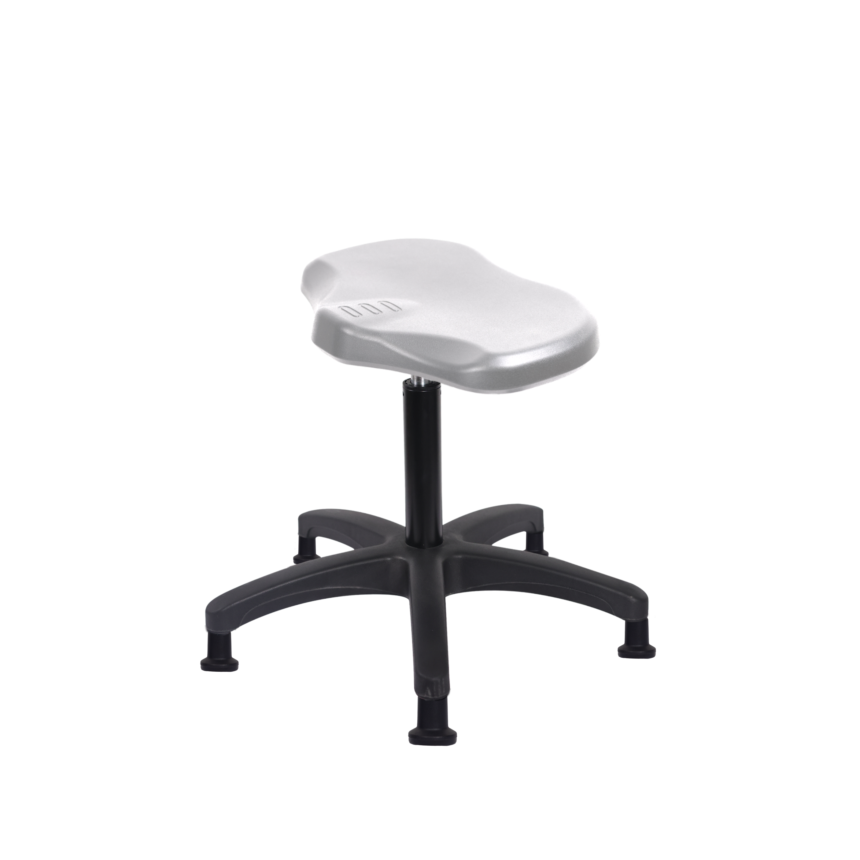 Polyurethane Ray Stool - Medium Bench Height with Stationary Glides in Gray Polyurethane