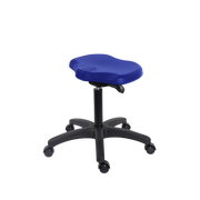 Polyurethane Ray Sit-Stand Stool - Medium Bench Height with Casters in Blue Polyurethane