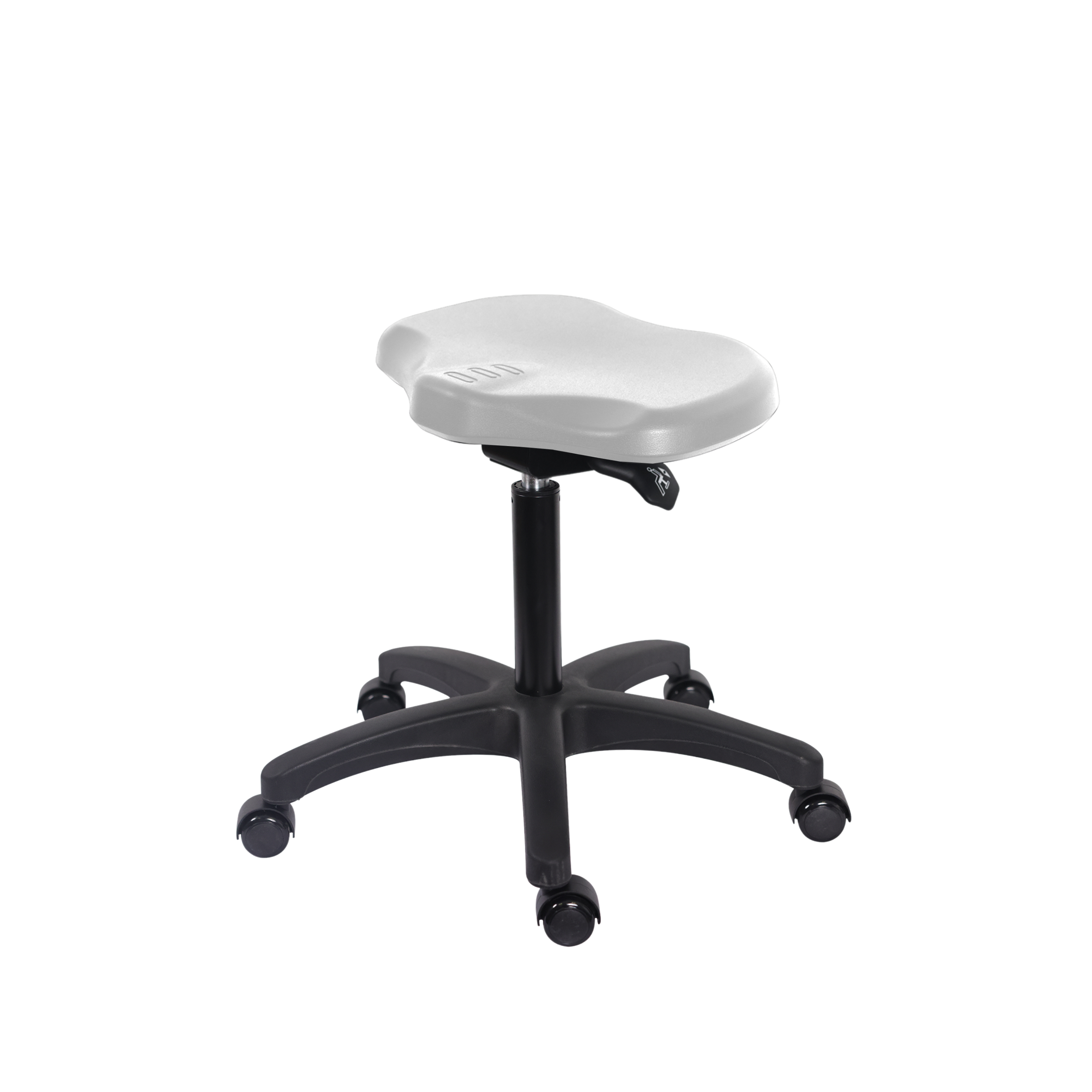 Polyurethane Ray Sit-Stand Stool - Medium Bench Height with Casters in Gray Polyurethane