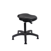 Polyurethane Ray Sit-Stand Stool - Medium Bench Height with Stationary Glides in Black Polyurethane