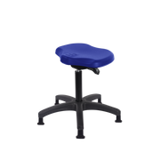 Polyurethane Ray Sit-Stand Stool - Medium Bench Height with Stationary Glides in Blue Polyurethane