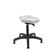 Polyurethane Ray Sit-Stand Stool - Medium Bench Height with Stationary Glides in Gray Polyurethane