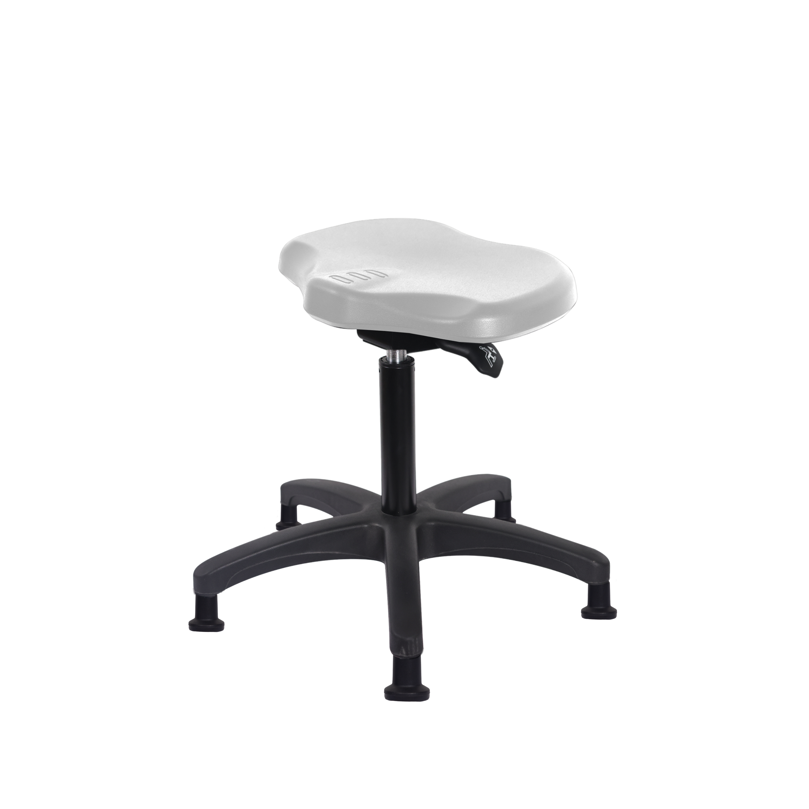 Polyurethane Ray Sit-Stand Stool - Medium Bench Height with Stationary Glides in Gray Polyurethane