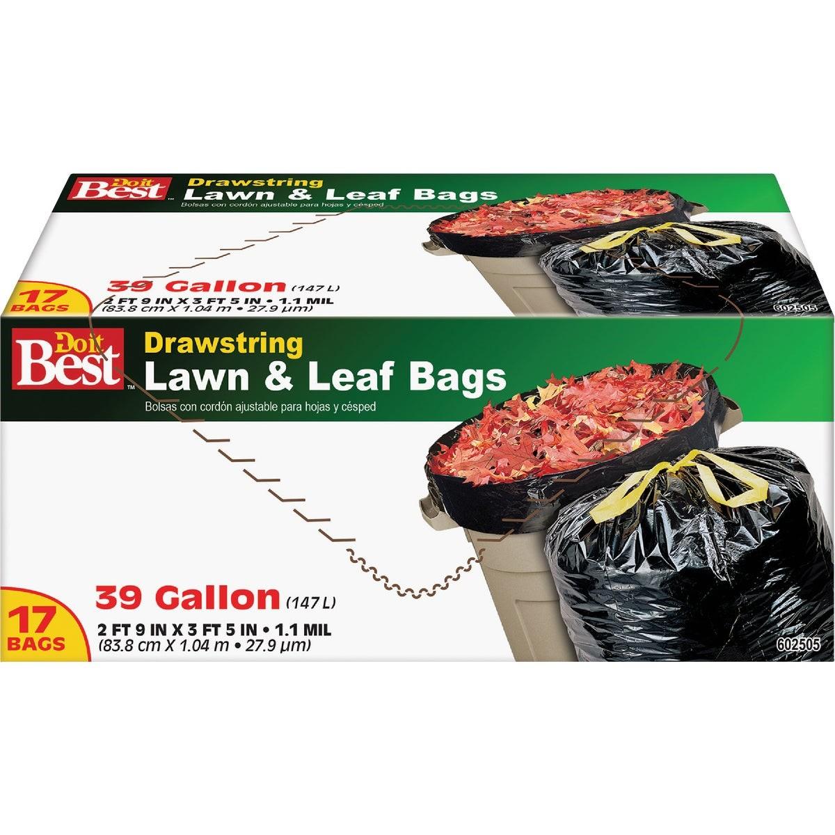 39 Gal. Black Drawstring Lawn & Leaf Bag (17-Count)