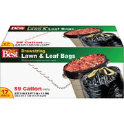 39 Gal. Black Drawstring Lawn & Leaf Bag (17-Count)