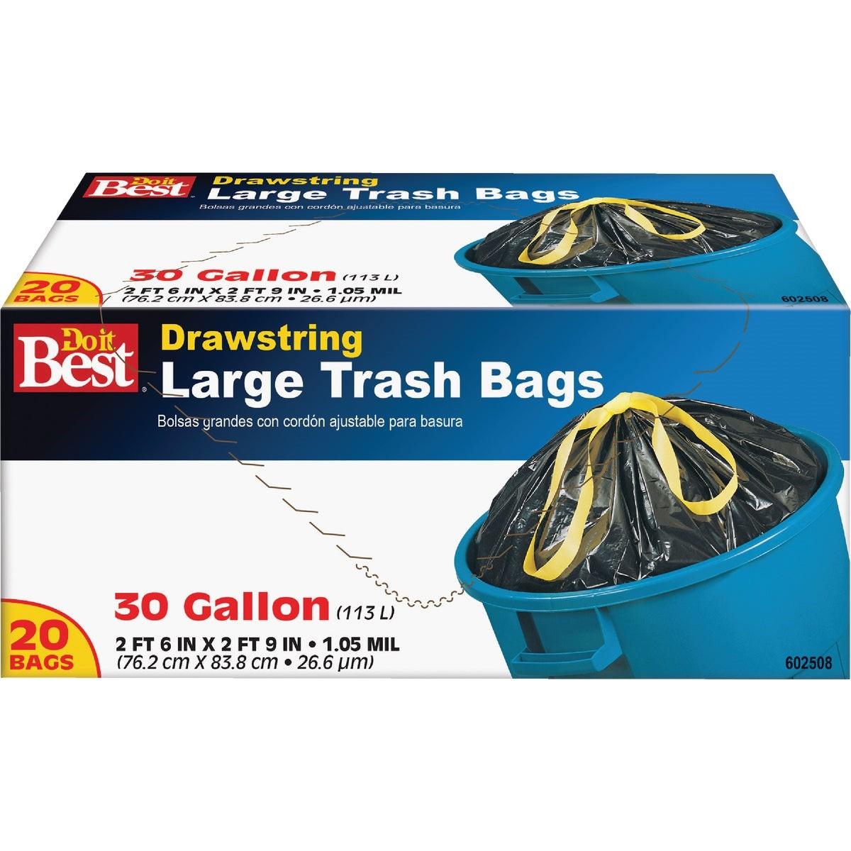 30 Gal. Large Black Trash Bag (20-Count)