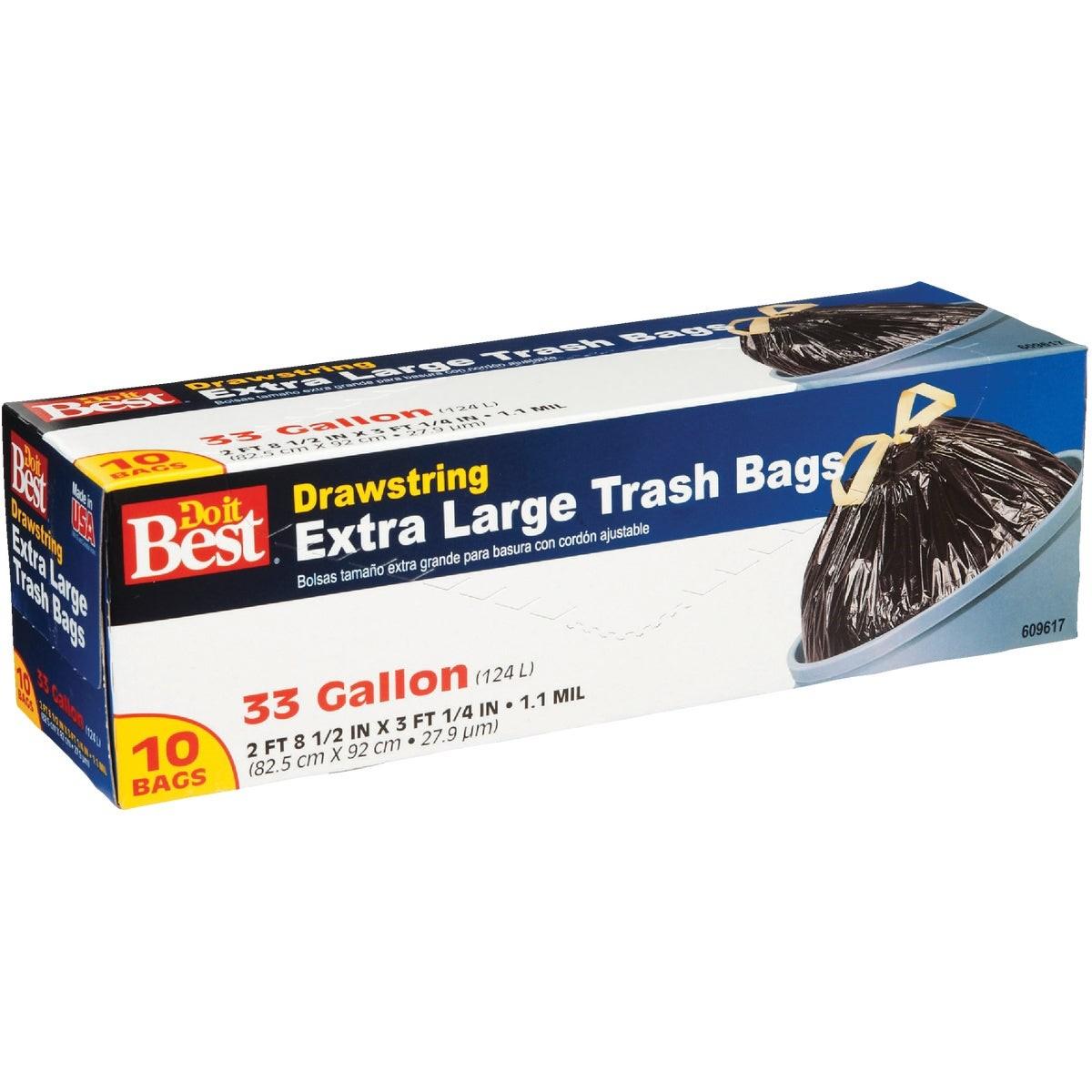 33 Gal. Extra Large Black Trash Bag (10-Count)