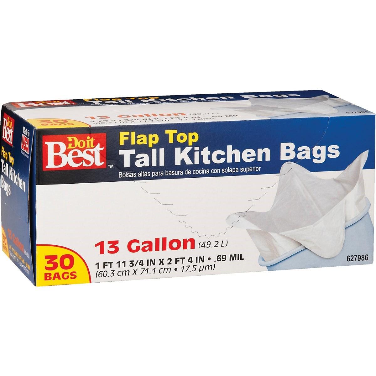13 Gal. Tall Kitchen White Trash Bag (30-Count)