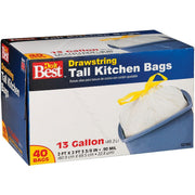 13 Gal. Tall Kitchen White Trash Bag (40-Count)