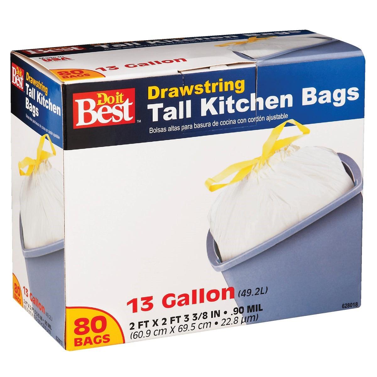 13 Gal. Tall Kitchen White Trash Bag (80-Count)