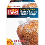 33 Gal. Extra Large Clear Trash Bag (60-Count)