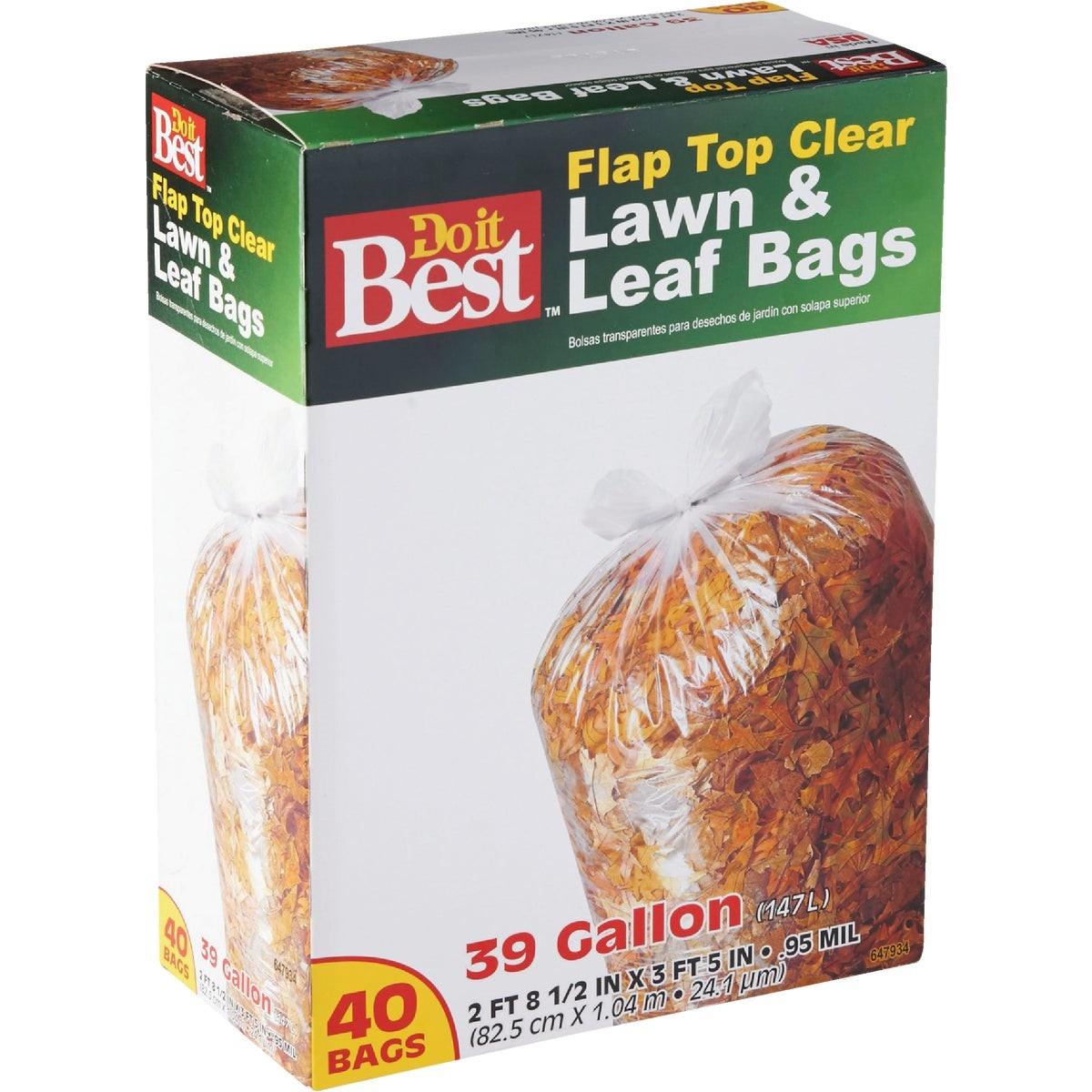 39 Gal. Clear Flap Tie Lawn & Leaf Bag (40-Count)