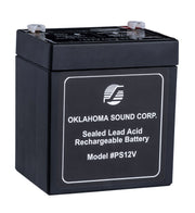 Oklahoma Sound® Power Sonic 12 Volt 5-Amp Rechargeable Battery, Color Options: Black