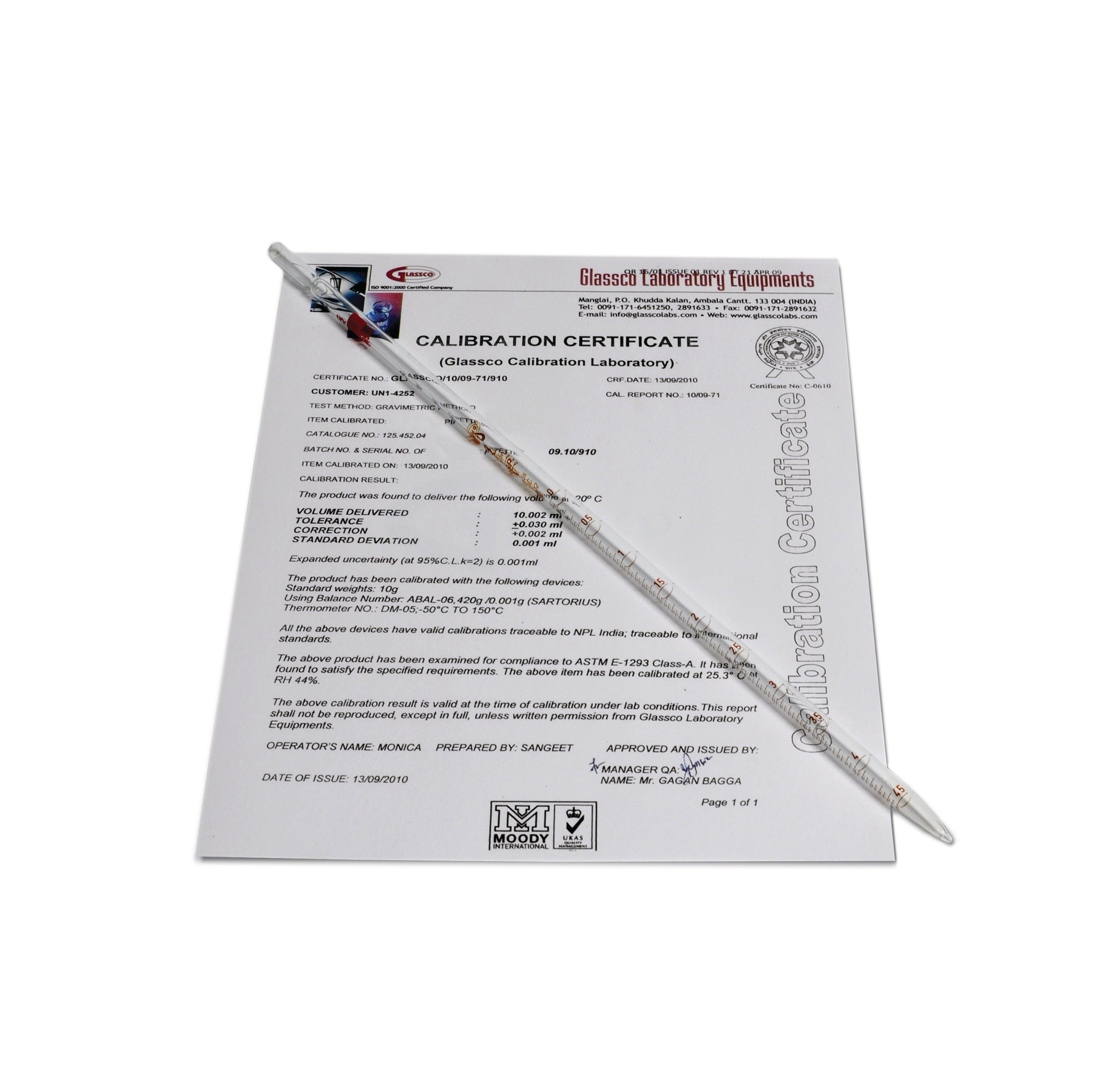 United Scientific® Pipettes, Serological, Class A, Individually Certified, 0.1 mL, comes with 5