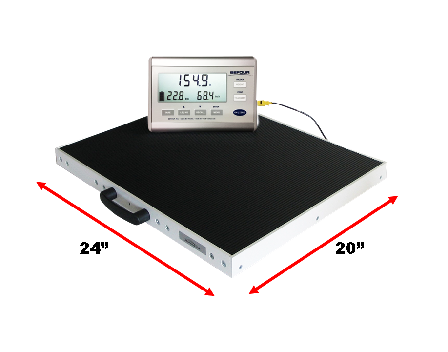 High Capacity Portable Scale - Lcd W/bmi, Uses 4  Alkaline Batteries