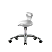 Polyurethane Serpent Stool Chrome - Desk Height with Chrome Casters in Gray Polyurethane