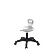 Polyurethane Serpent Stool - Desk Height with Casters in Gray Polyurethane