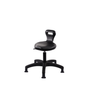 Polyurethane Serpent Stool - Desk Height with Stationary Glides in Black Polyurethane