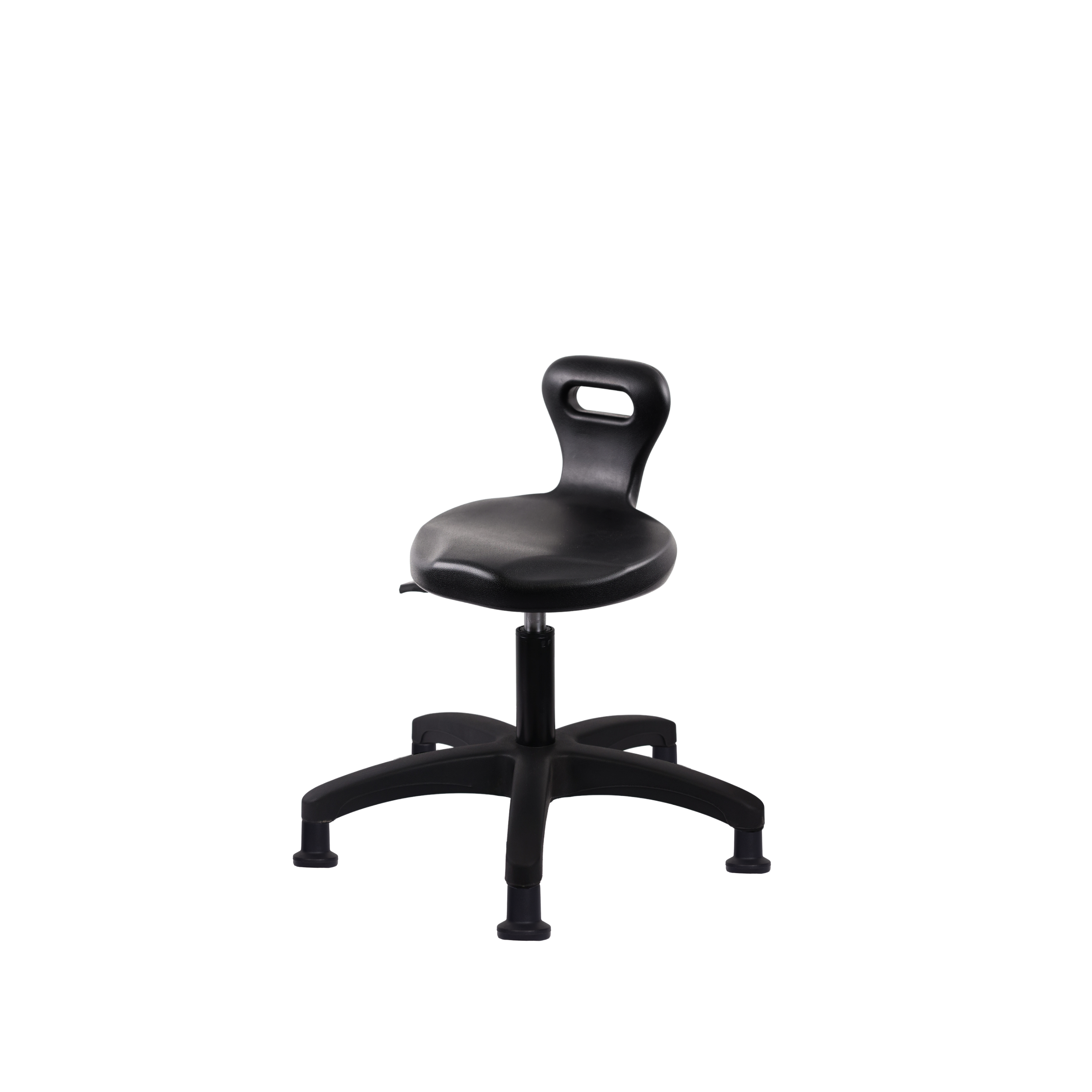 Polyurethane Serpent Stool - Desk Height with Stationary Glides in Black Polyurethane