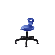 Polyurethane Serpent Stool - Desk Height with Stationary Glides in Blue Polyurethane