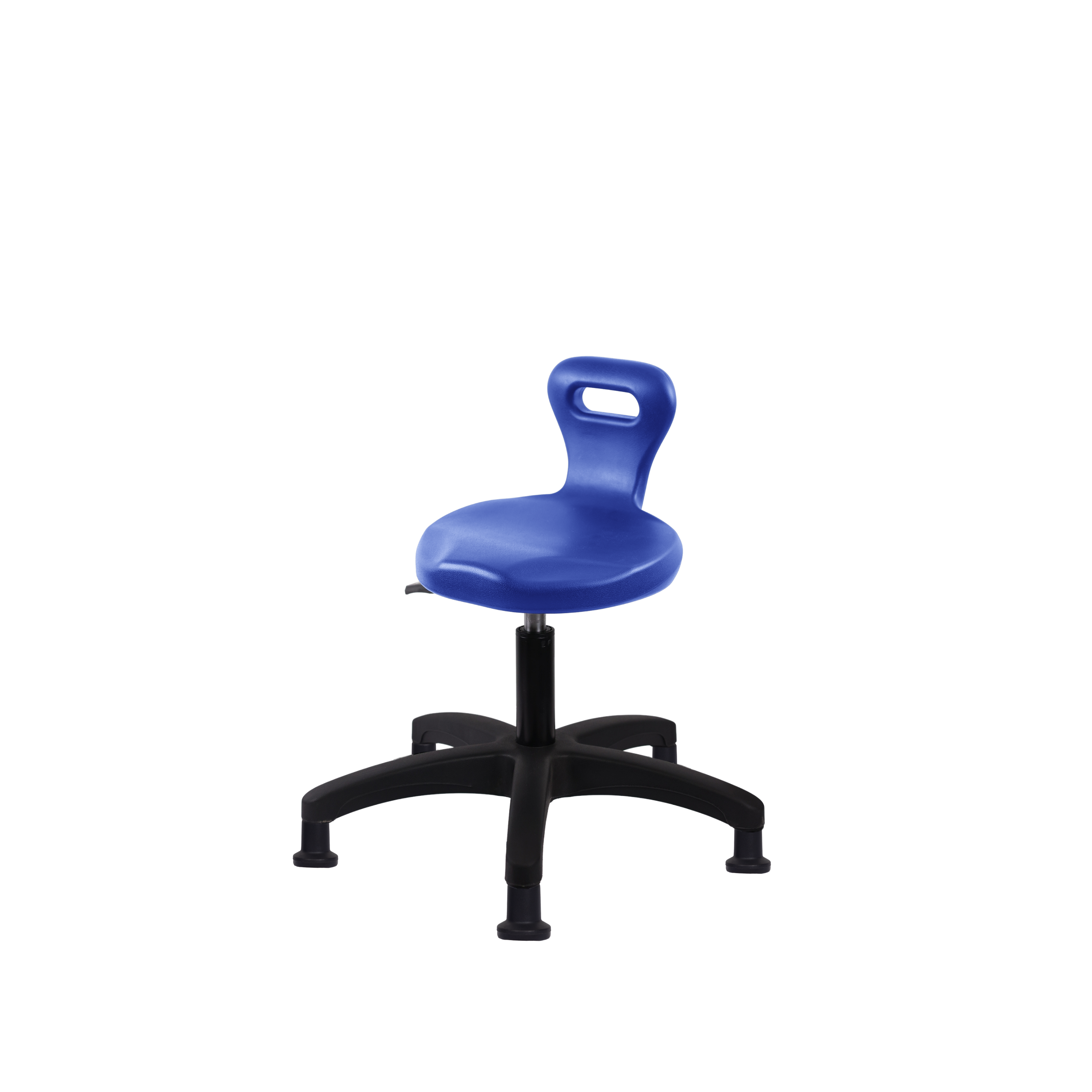 Polyurethane Serpent Stool - Desk Height with Stationary Glides in Blue Polyurethane