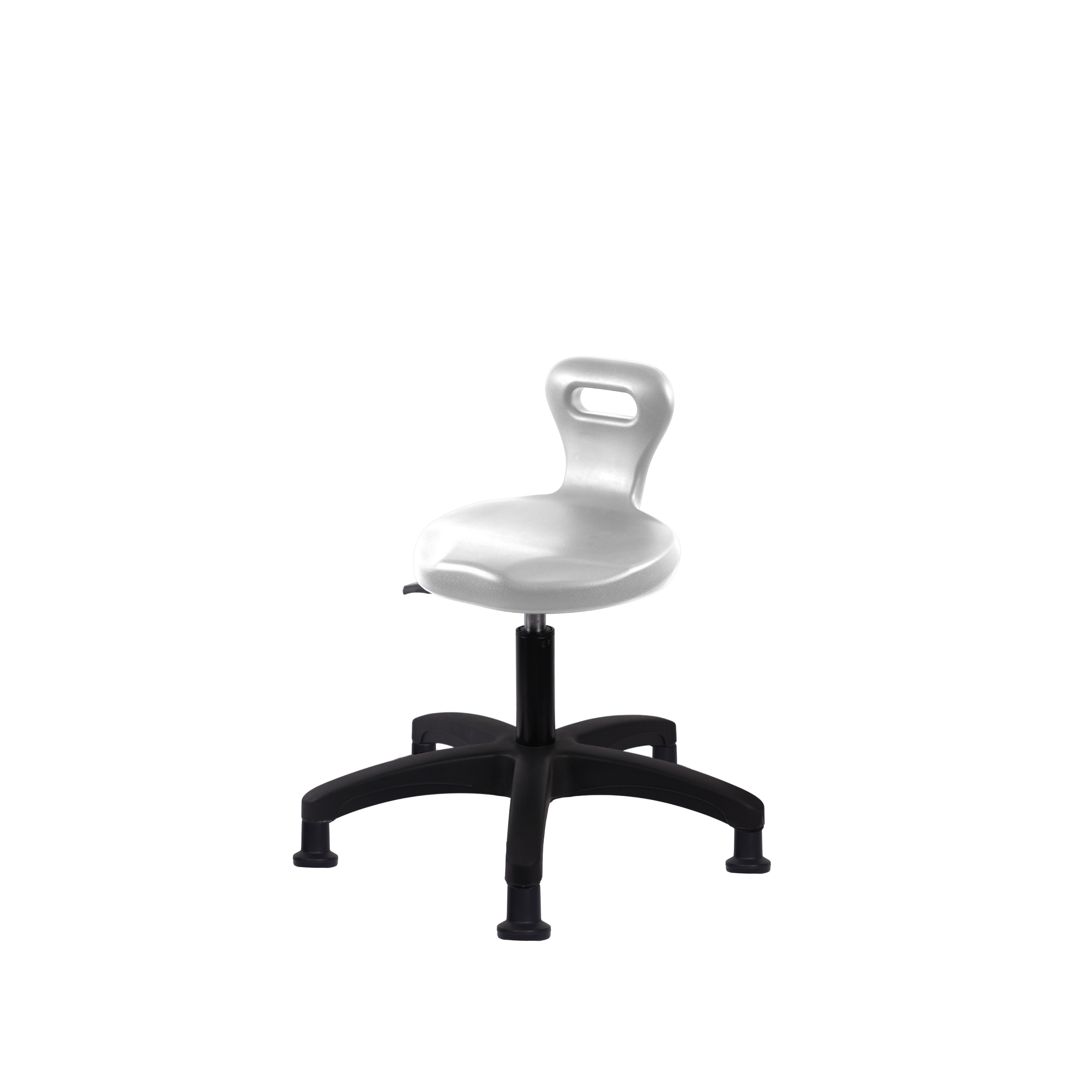 Polyurethane Serpent Stool - Desk Height with Stationary Glides in Gray Polyurethane