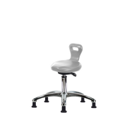 Polyurethane Serpent Sit-Stand Stool Chrome - Desk Height with Stationary Glides in Gray Polyurethane