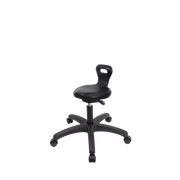 Polyurethane Serpent Sit-Stand Stool - Desk Height with Casters in Black Polyurethane