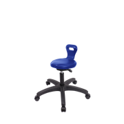 Polyurethane Serpent Sit-Stand Stool - Desk Height with Casters in Blue Polyurethane