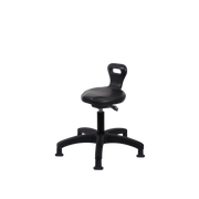 Polyurethane Serpent Sit-Stand Stool - Desk Height with Stationary Glides in Black Polyurethane