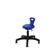 Polyurethane Serpent Sit-Stand Stool - Desk Height with Stationary Glides in Blue Polyurethane