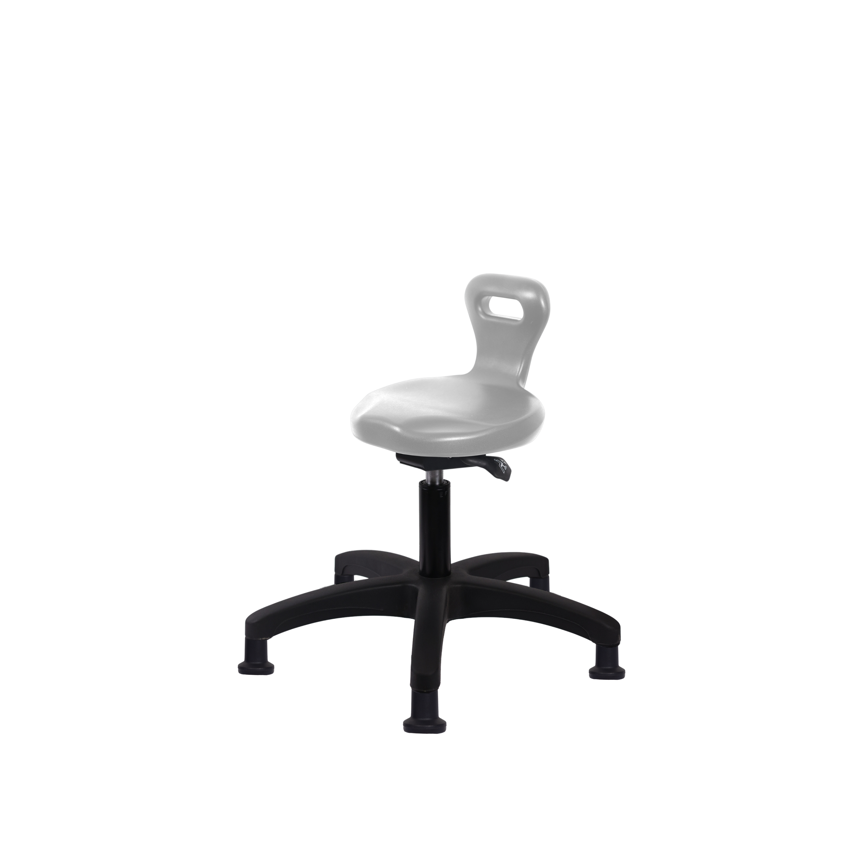 Polyurethane Serpent Sit-Stand Stool - Desk Height with Stationary Glides in Gray Polyurethane