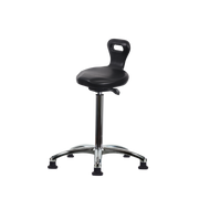 Polyurethane Serpent Sit-Stand Chrome in Black Polyurethane
