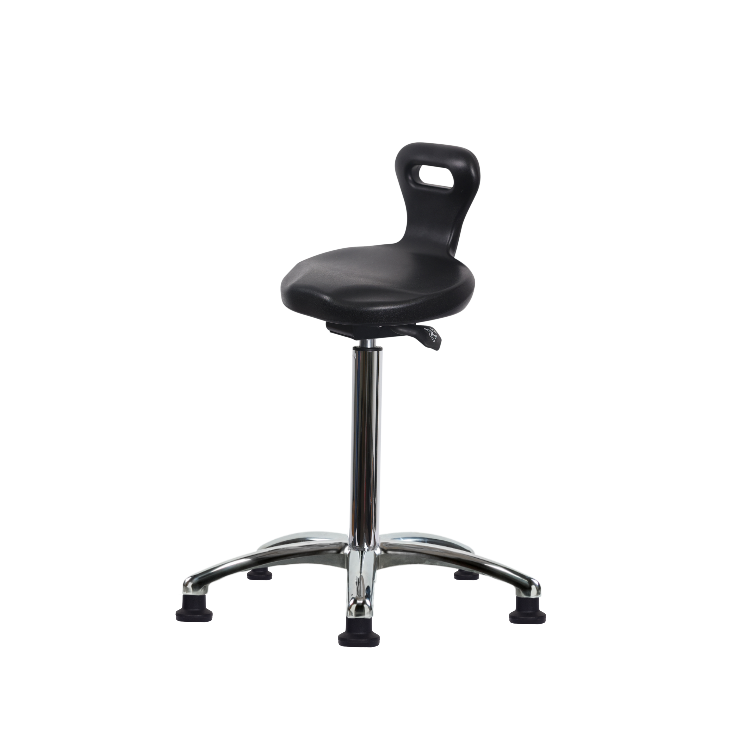 Polyurethane Serpent Sit-Stand Chrome in Black Polyurethane