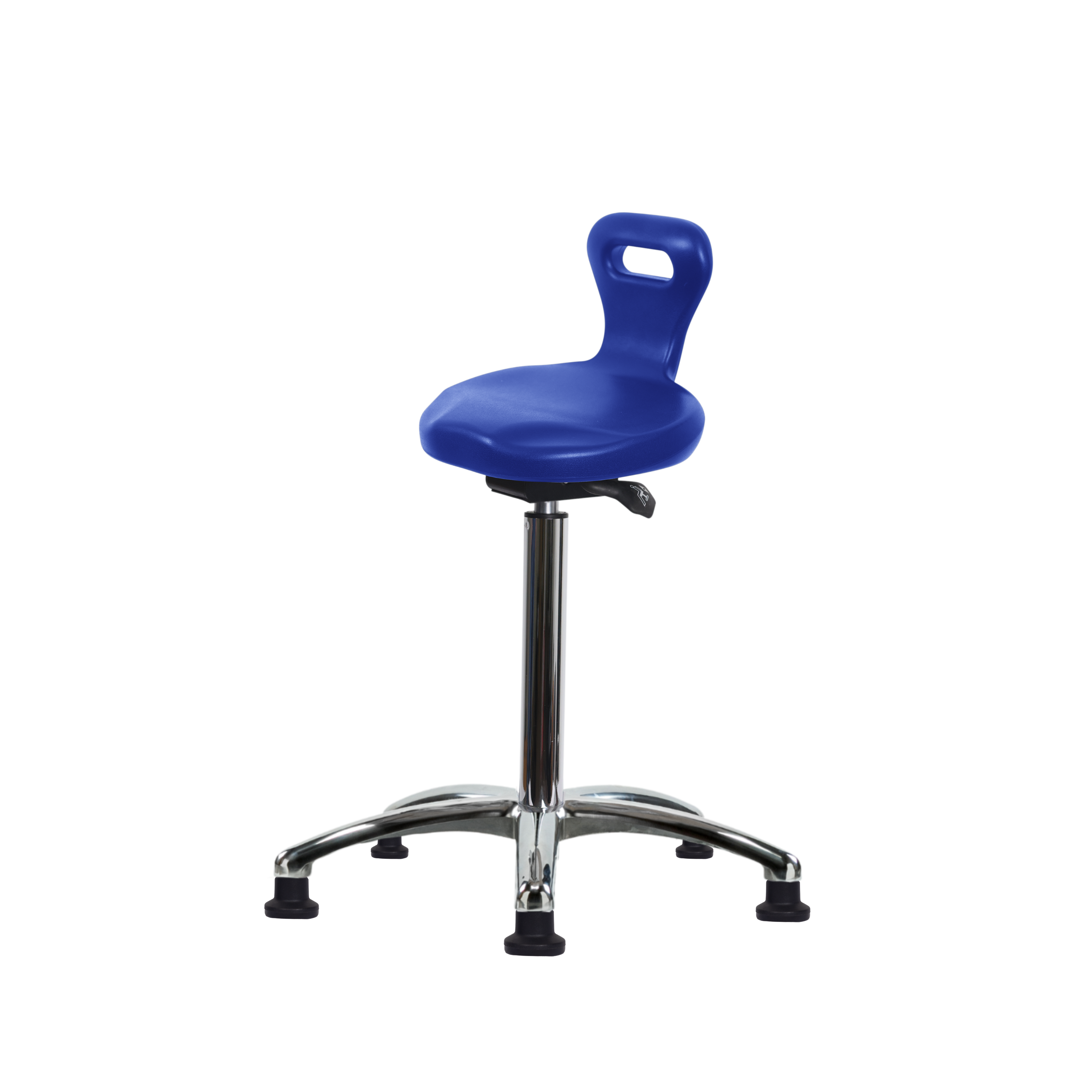 Polyurethane Serpent Sit-Stand Chrome in Blue Polyurethane