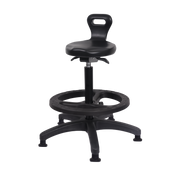 Polyurethane Serpent Sit-Stand with Black Foot Ring in Black Polyurethane