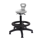 Polyurethane Serpent Sit-Stand with Black Foot Ring in Gray Polyurethane