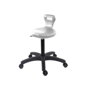 Polyurethane Serpent Stool - Medium Bench Height with Casters in Gray Polyurethane