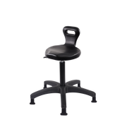 Polyurethane Serpent Stool - Medium Bench Height with Stationary Glides in Black Polyurethane