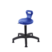 Polyurethane Serpent Stool - Medium Bench Height with Stationary Glides in Blue Polyurethane