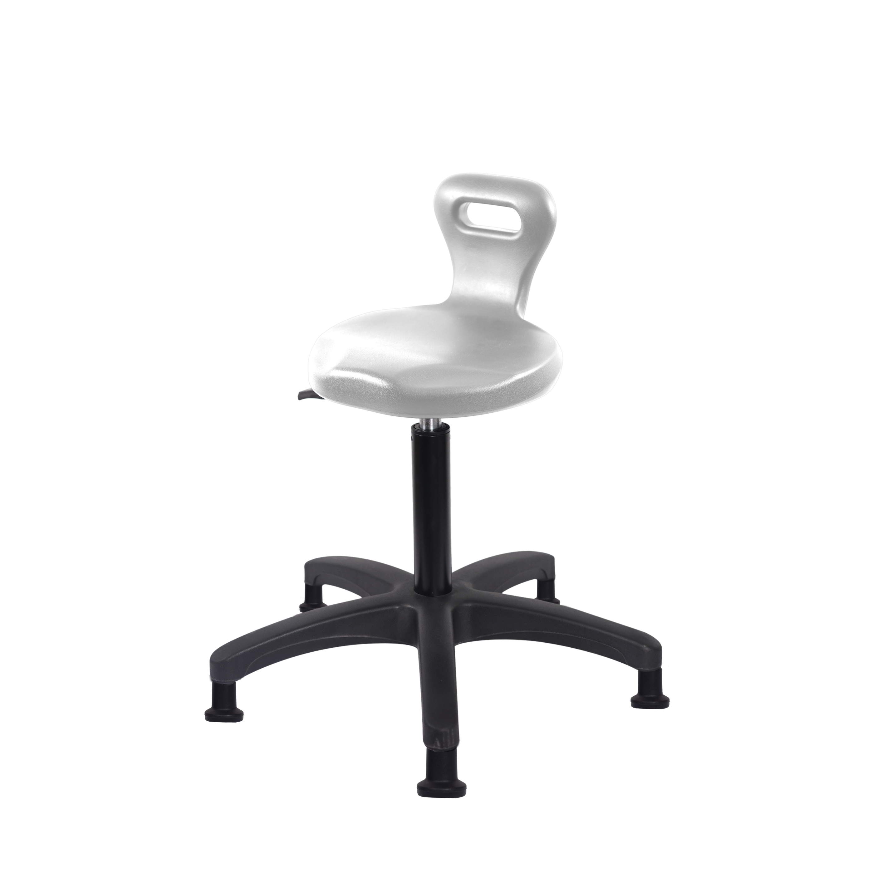 Polyurethane Serpent Stool - Medium Bench Height with Stationary Glides in Gray Polyurethane