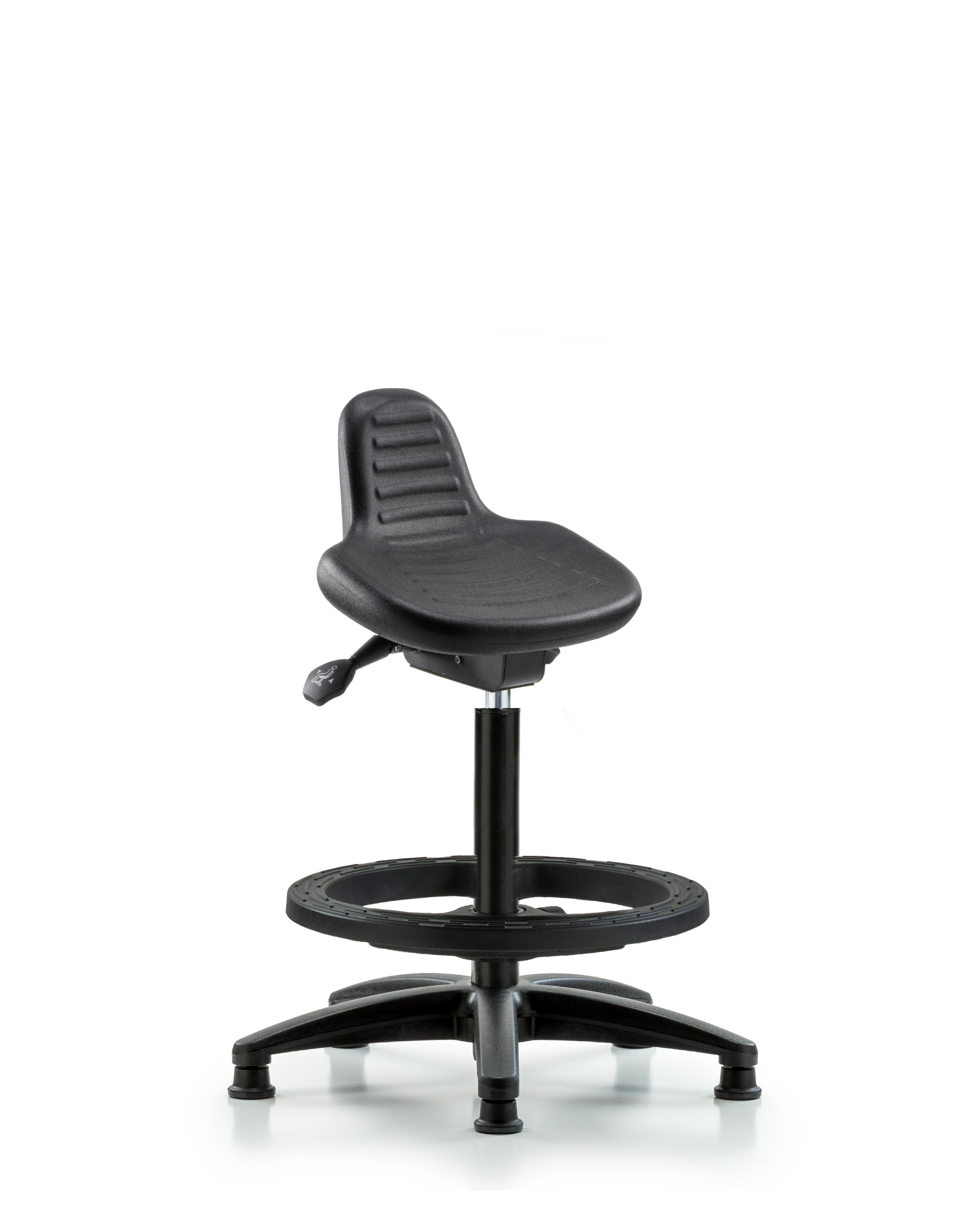 Polyurethane Sit-Stand - Standing Height with Black Foot Ring