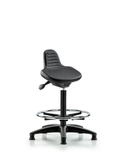 Polyurethane Sit-Stand - Standing Height with Chrome Foot Ring