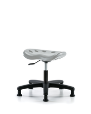 Polyurethane Tractor Stool - Desk Height with Stationary Glides in Gray Polyurethane