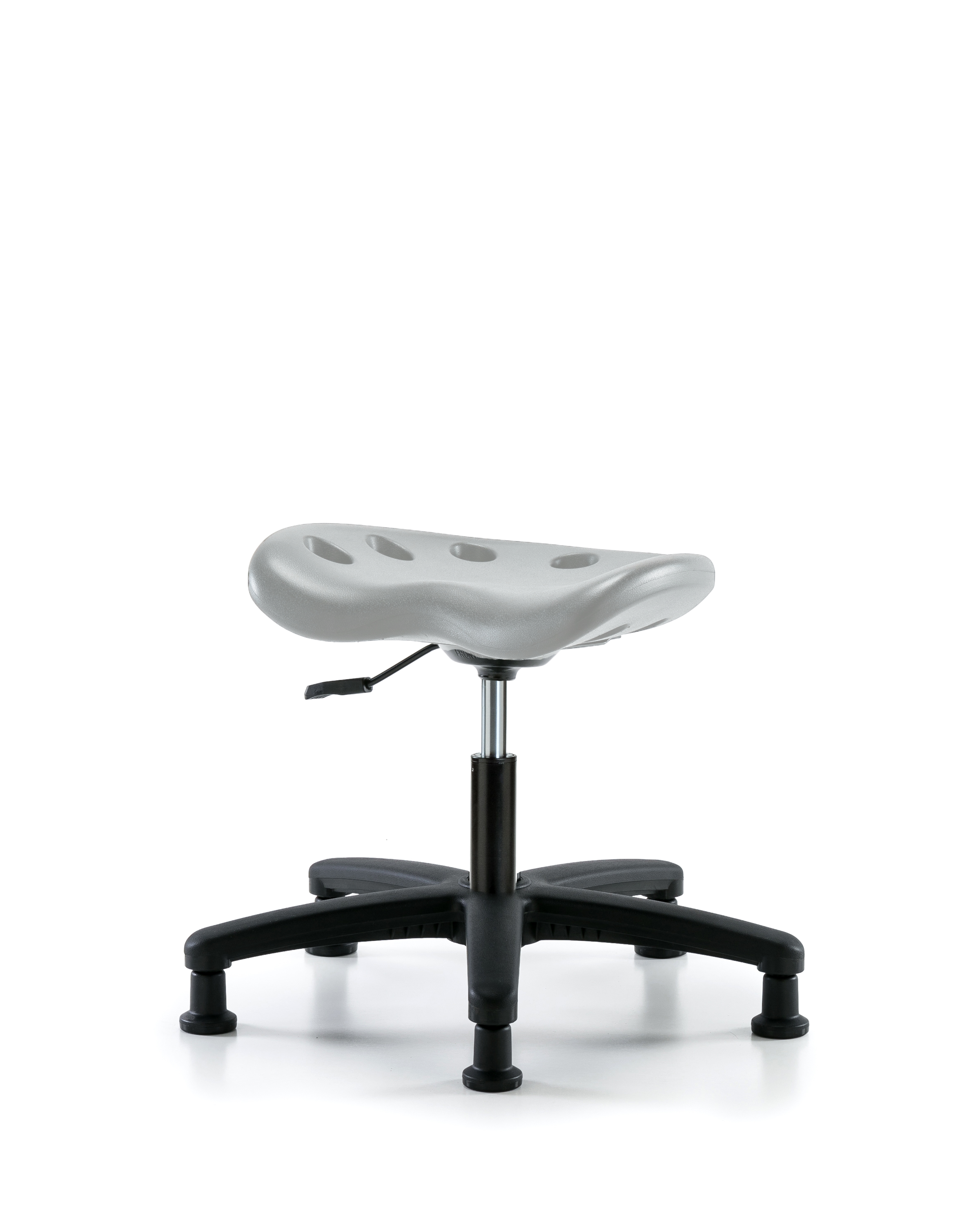 Polyurethane Tractor Stool - Desk Height with Stationary Glides in Gray Polyurethane