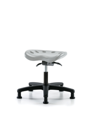 Polyurethane Tractor Sit-Stand Stool - Desk Height with Stationary Glides in Gray Polyurethane