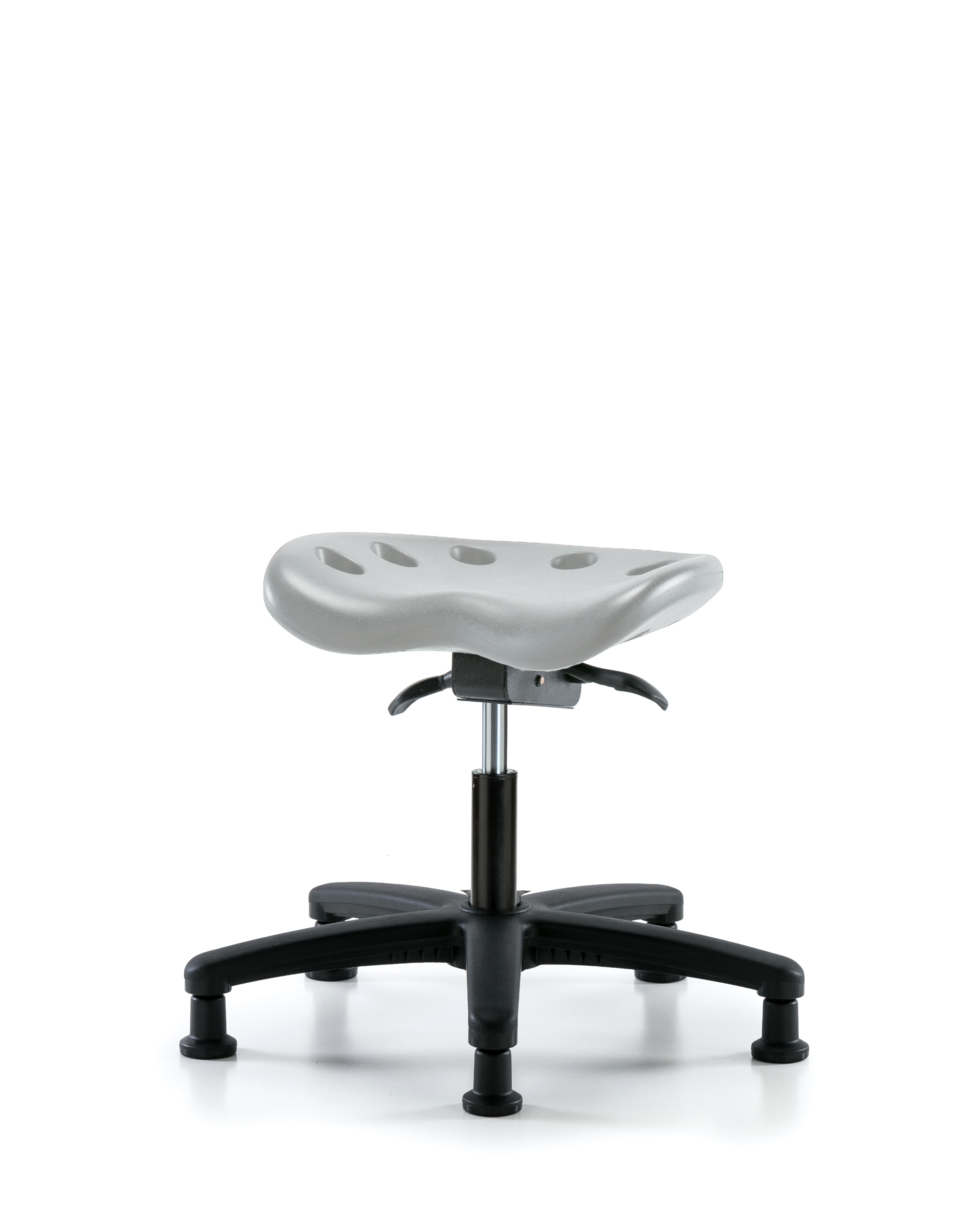 Polyurethane Tractor Sit-Stand Stool - Desk Height with Stationary Glides in Gray Polyurethane