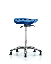 Polyurethane Tractor Sit-Stand Chrome in Blue Polyurethane