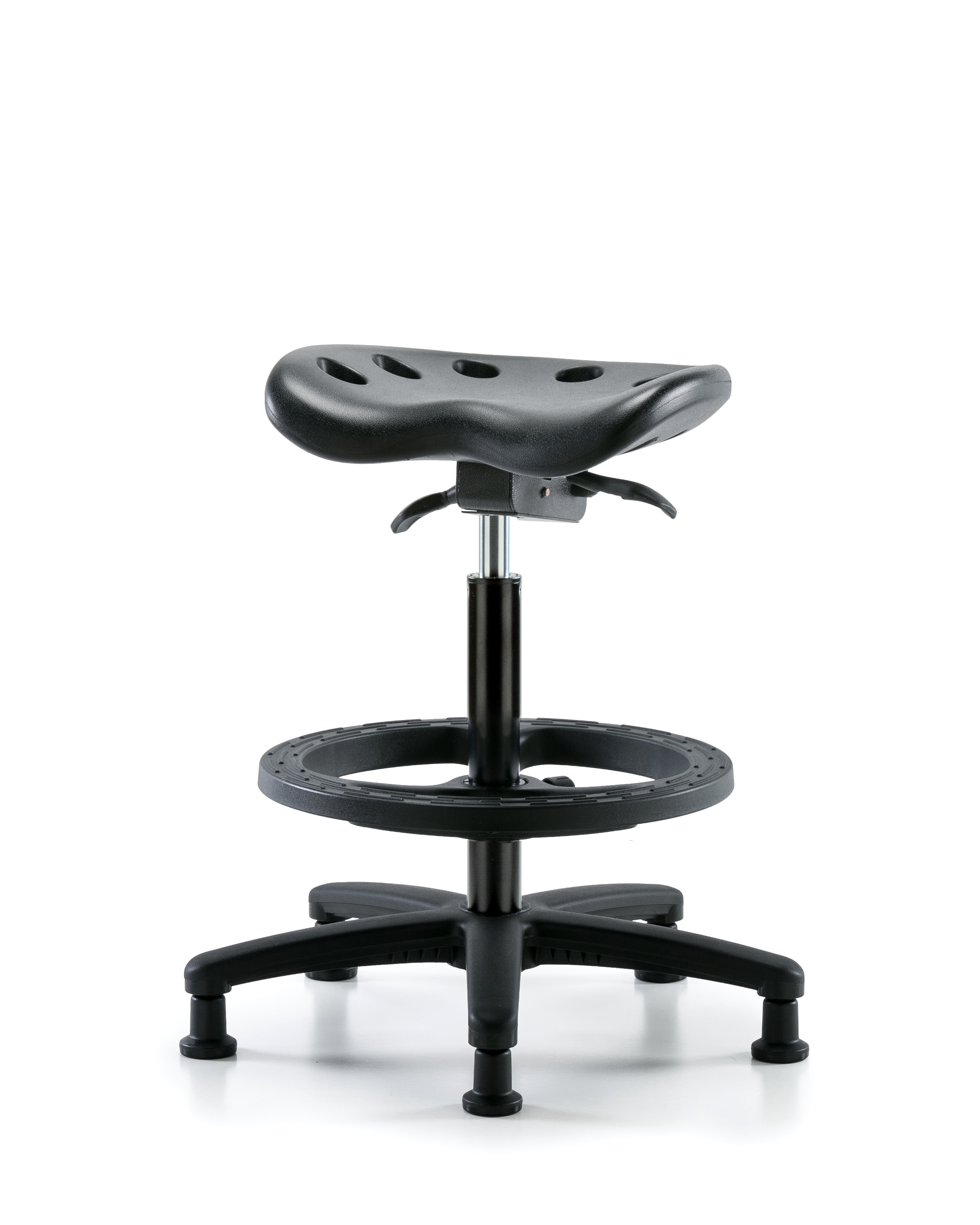 Polyurethane Tractor Sit-Stand with Black Foot Ring in Black Polyurethane