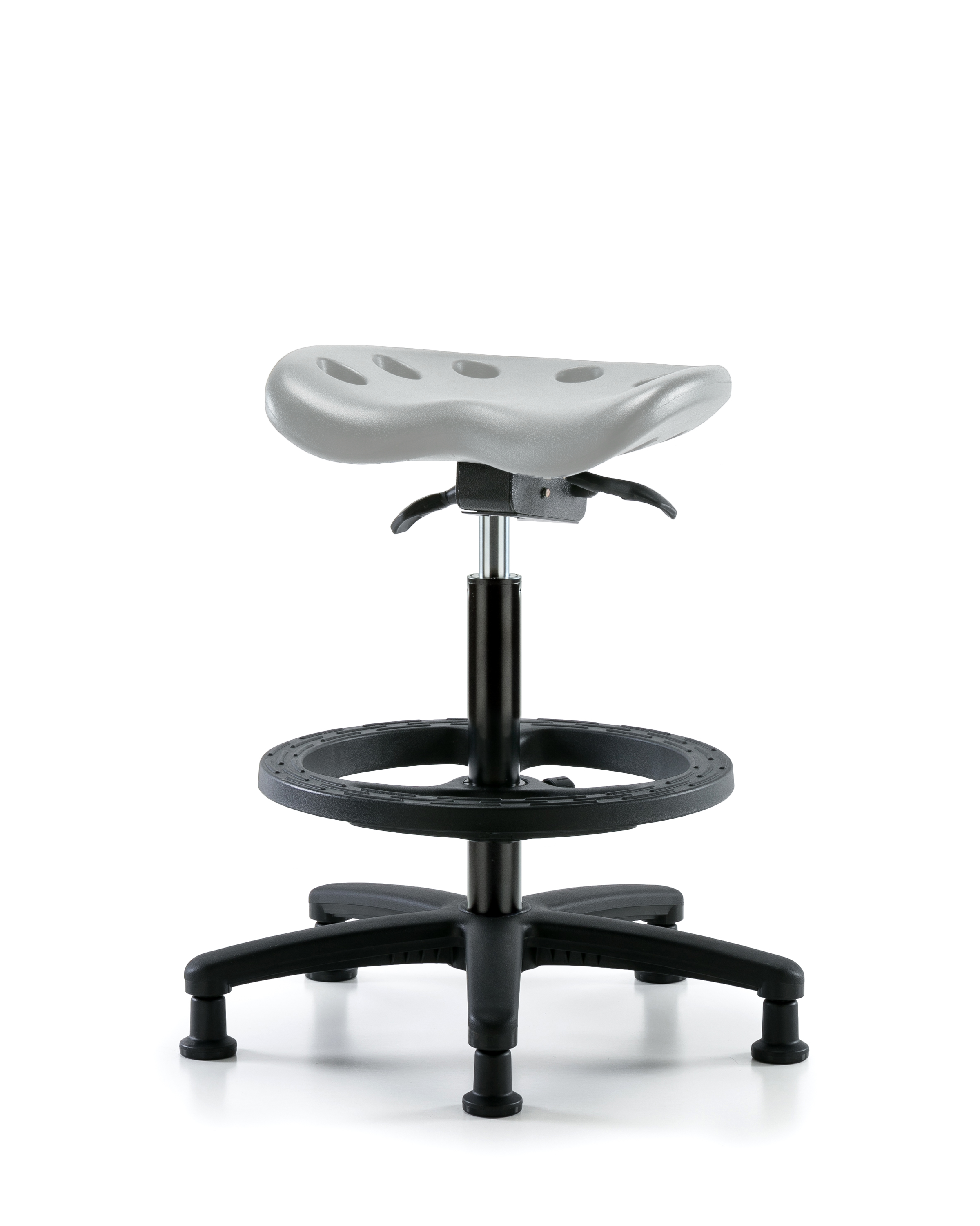 Polyurethane Tractor Sit-Stand with Black Foot Ring in Gray Polyurethane